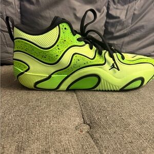 Neon Green Athletic Sneakers with Black Accents